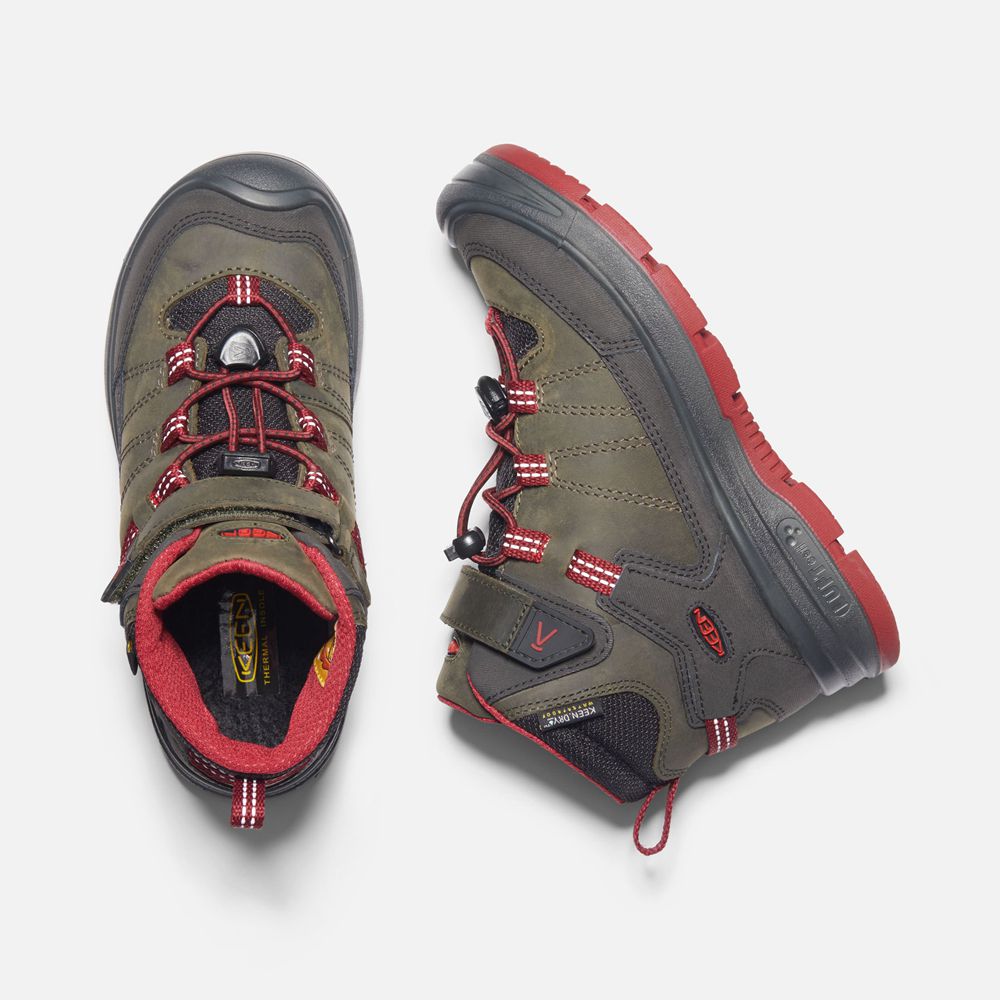 Keen Outdoor Bot Çocuk Gri/Kırmızı - Redwood Waterproof - Türkiye YLVW49063